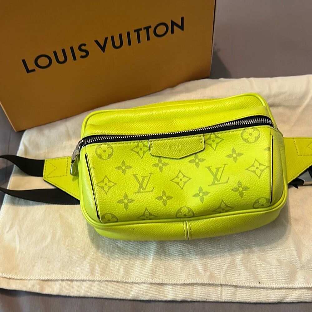 Louis Vuitton Women's Taigarama Coated Canvas Outdoor Monogram Bum Bag Yellow OS
